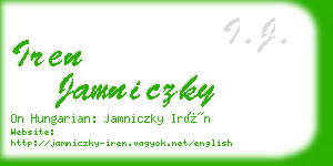 iren jamniczky business card